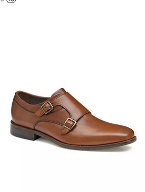 Johnston & Murphy Men's Double Monk Strap Shoe Cognac NIB Sz 8 M